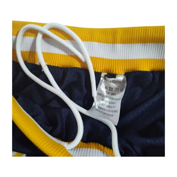 Custom Navy Gold-White Authentic Throwback Basketball Shorts - Picture 7 of 8